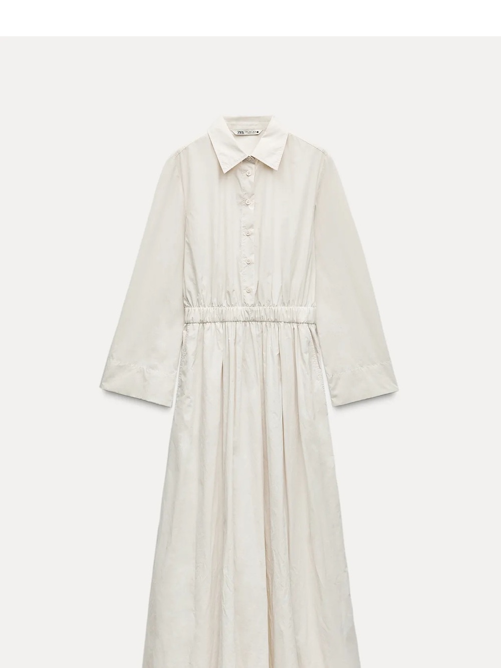 Zara Midi shirt dress in Ecru